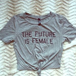 The Future is Female tie crop top